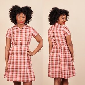 TUESDAY BASSEN diner dress sunset plaid